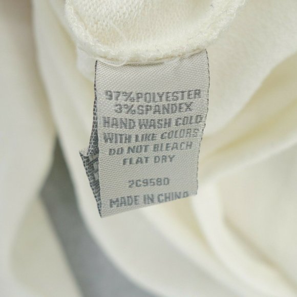 Cecico Blouse Womens Large White Long Sleeve Keyhole Cut Out Stretch - Picture 8 of 9